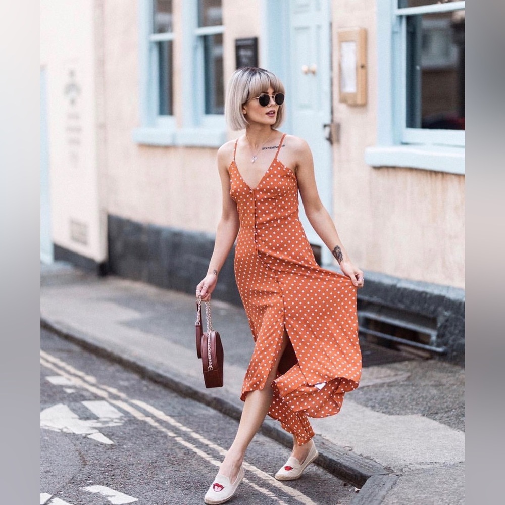 Reformation Dot Slip Dress
